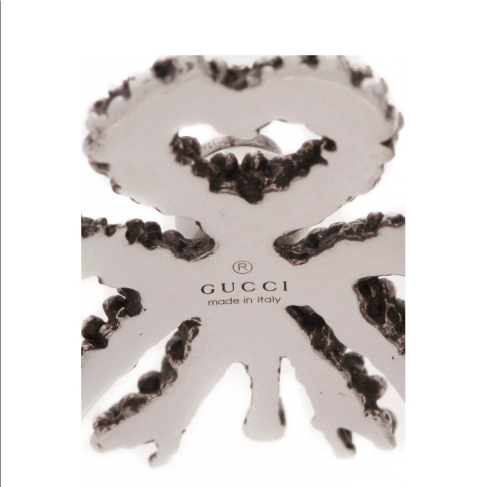 % Auth Gucci Clover Ring - image 4